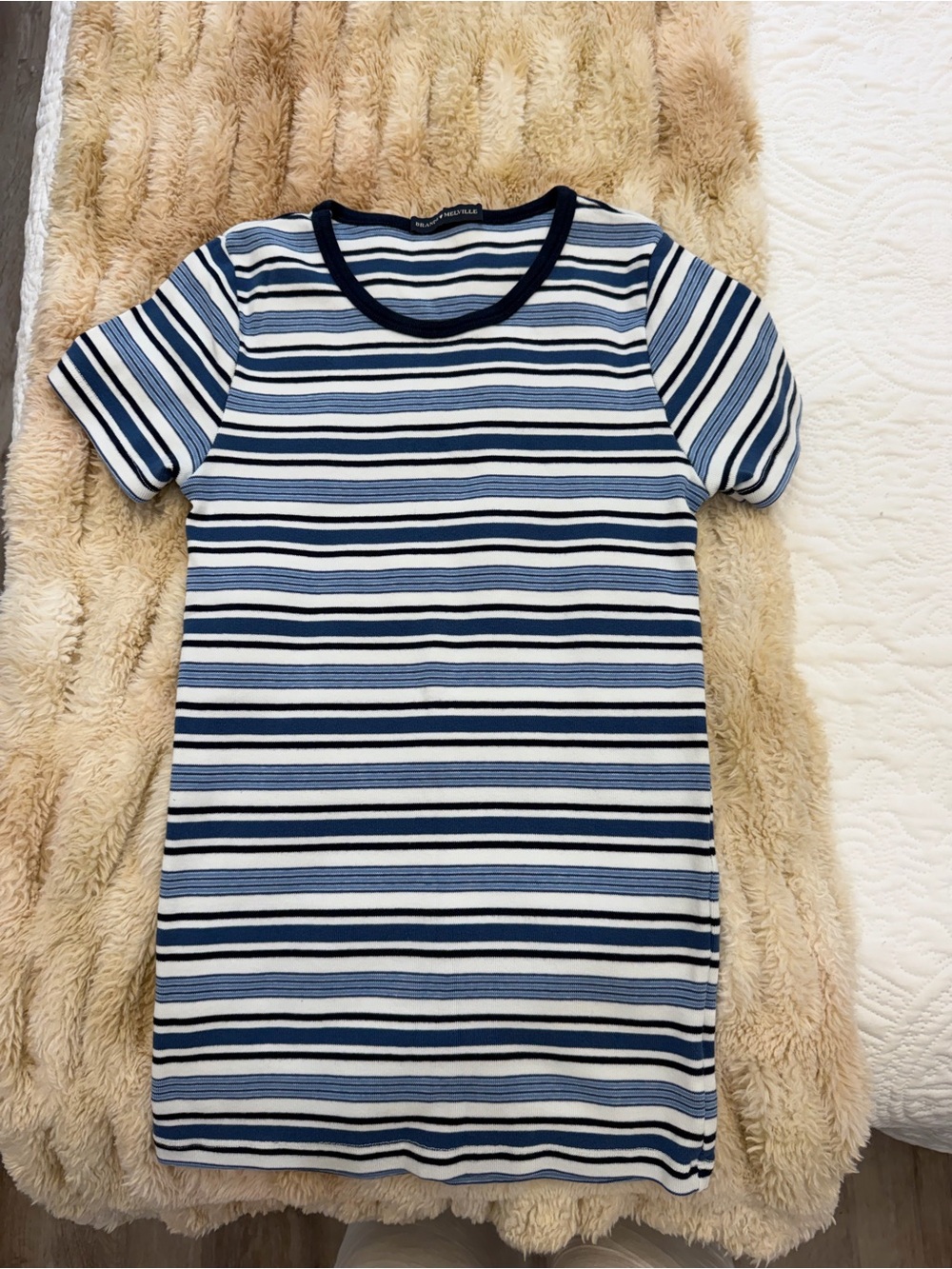 Brandy Melville Navy & Blue Stripped T Shirt